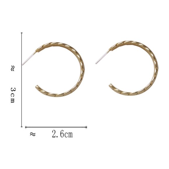 💙Golden Braided Twisted Hoop Earrings - Picture 7 of 8